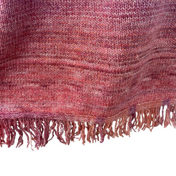 J. Crew Maxi Dress Sz L Pink Space Dyed Knit Fringe Hem Bishop Sleeve NEW - Picture 9 of 15